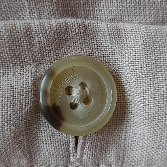 SZ8 100% Linen Wilfred Ducharme Button Down Mini Dress Aritzia pink - Picture 9 of 11